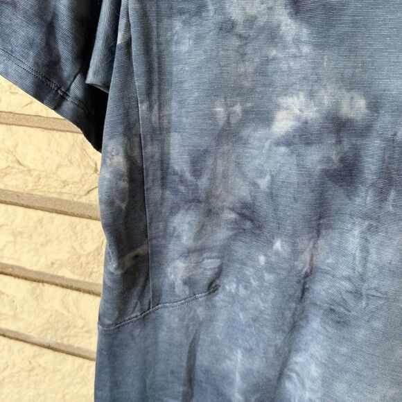Lululemon Always Agile T Shirt Mens Large Diamond Dye Blue Tie Dye Short Sleeve - Picture 6 of 7